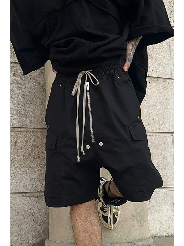 Rick Owens Black Cargo Shorts