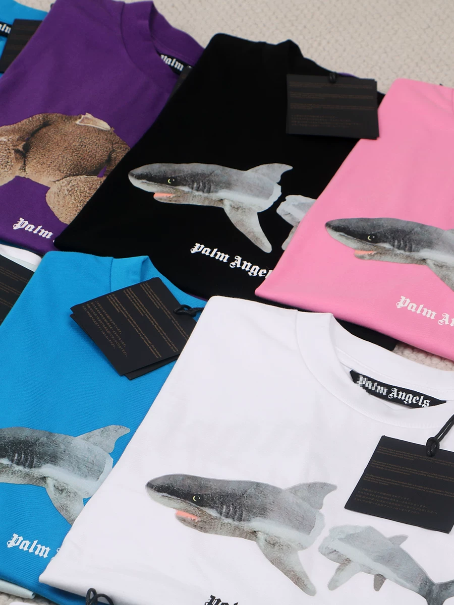 Korean Style Broken Bear T-Shirt Men's Loose Short-Sleeved Couple Wear Pa Top Women's Trendy