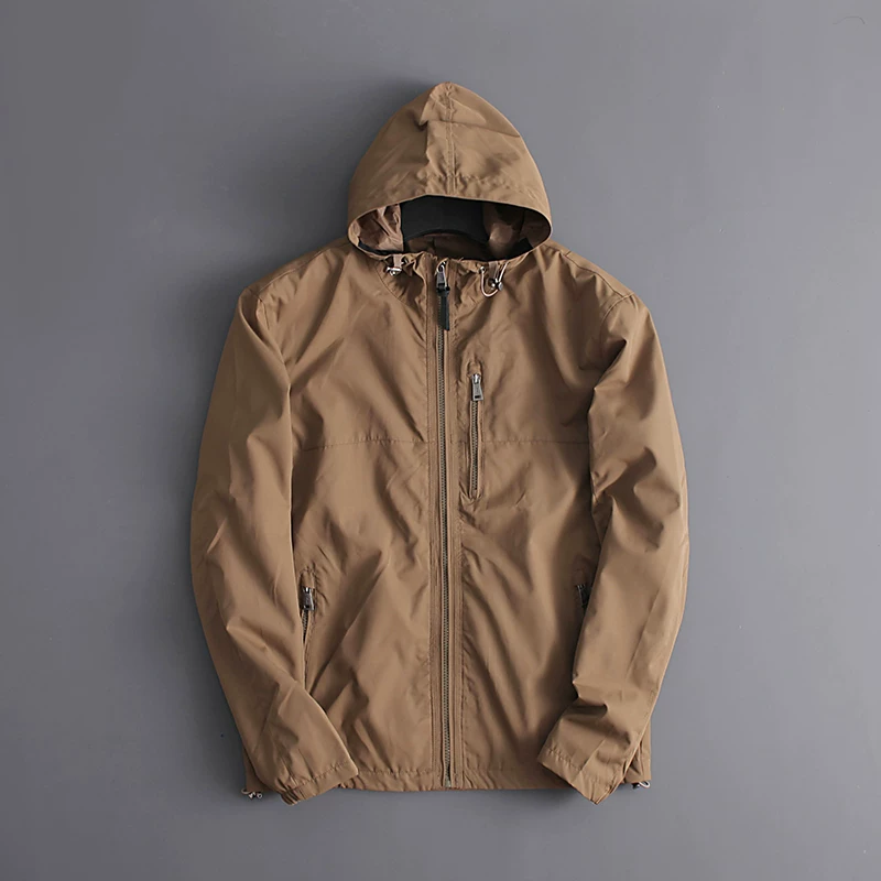 American-Style Business Casual Hooded Long-Sleeved Jacket, Lightweight and Versatile Outdoor Men's Casual Wear