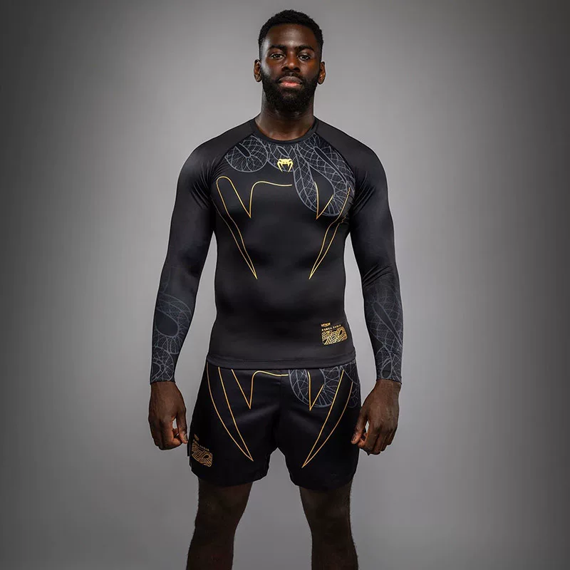 Venum Attack 2.0 Men's Long Sleeve Compression Top Black Gold