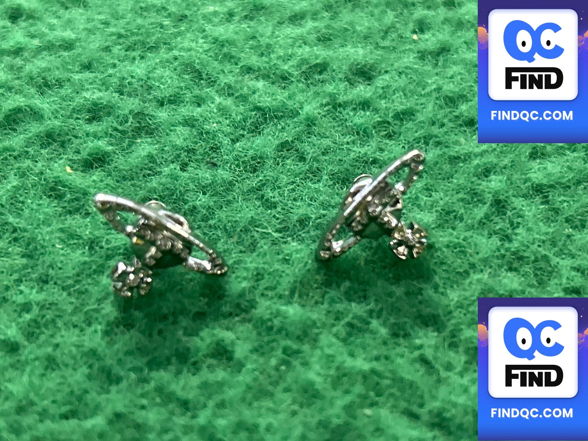 Titanium Black Diamond-Free Small Saturn Earrings-A8088 QC