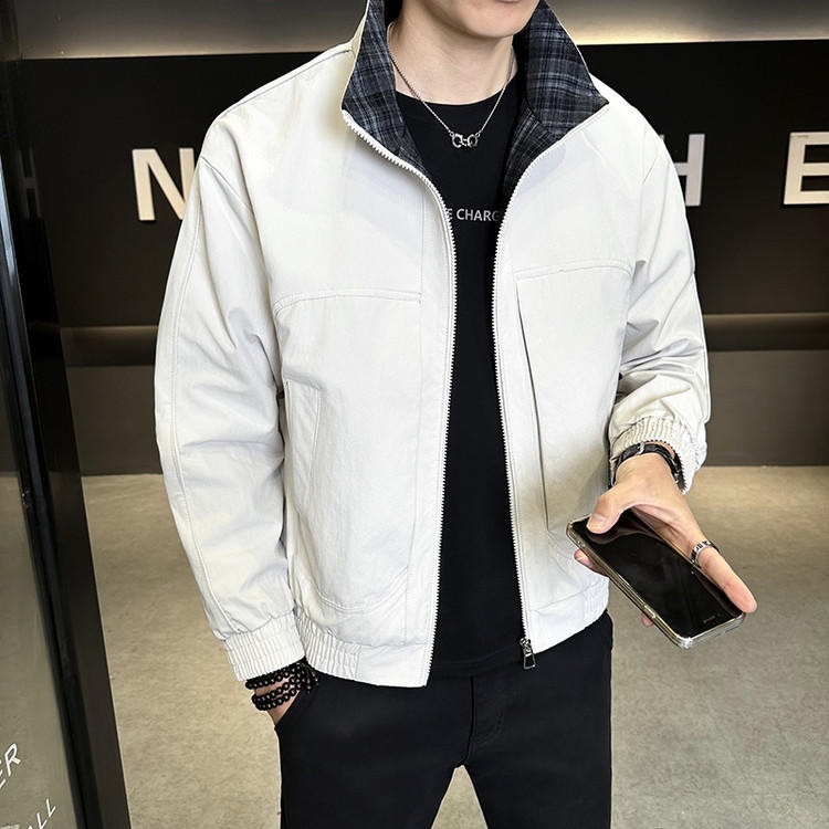 Live Broadcast of High-Quality 26 Spring New Men's Jackets, Trendy Stand-Collar Outerwear for Men