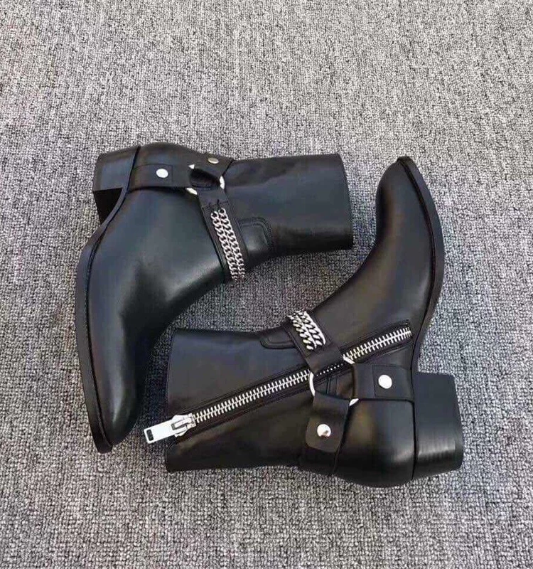 Saint Laurent Paris Black Leather Chelsea Boots