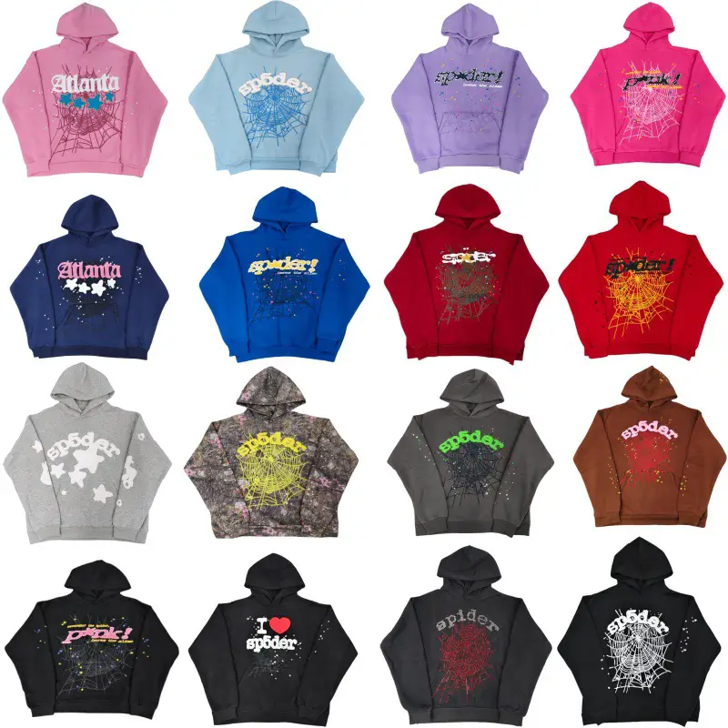 Cross-Border High-Quality Original Hoodies, Jackets, Trendy Brand Couple Models, Heavy Velvet Sp5Der Sweatshirts and Hoodies