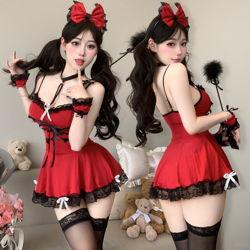 Sexy Lingerie, Pure Lust Maid Temptation Pajamas, Passionate Flirting, No Need to Take Off Maid Uniform Suit 8255