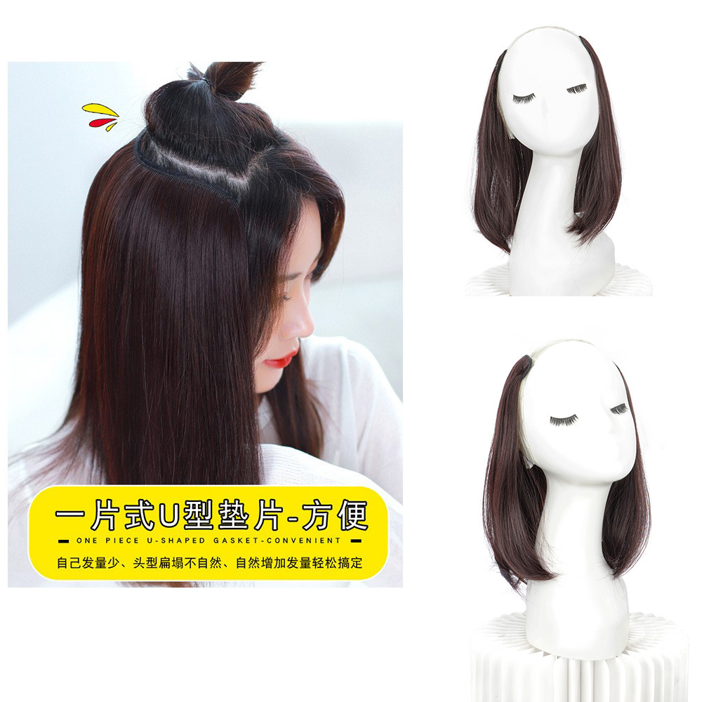 U-Shaped Hairpiece for Short Straight Hair, One-Piece Hair Pad for Root Lift, Natural and Dense Hair Topper