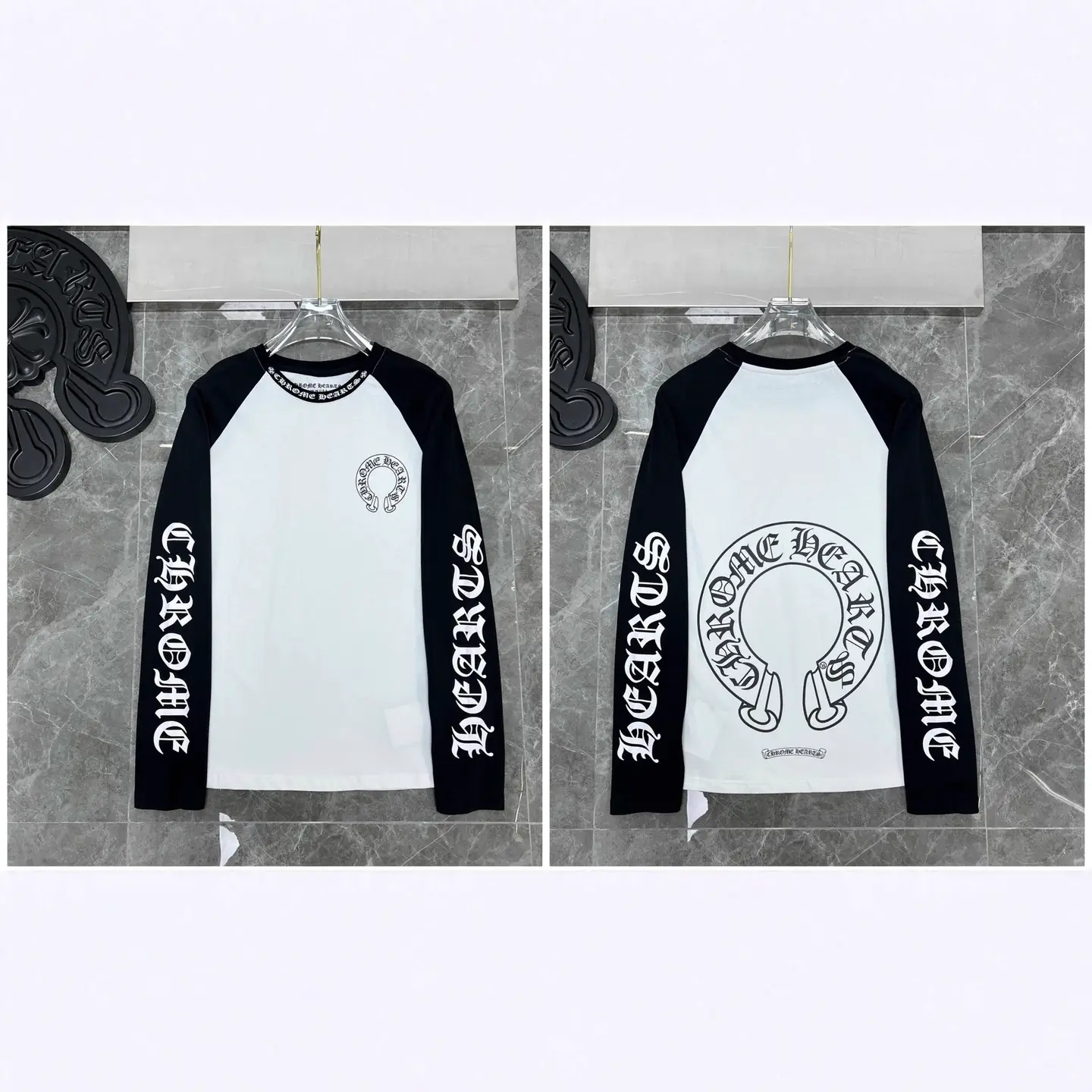 Cross-Border Trendy Brand Chrome Hearts Popular Long-Sleeve T-Shirt, Pure Cotton, Unisex, Loose Fit, In-Stock Wholesale