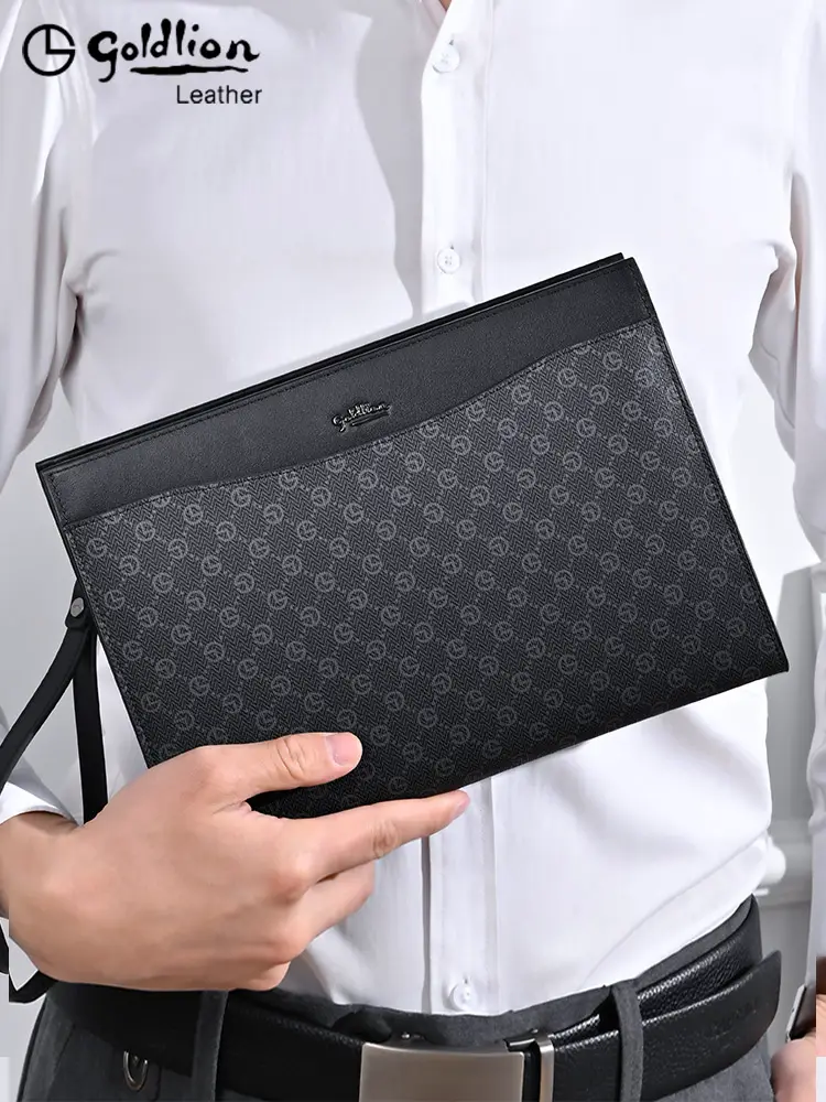 Goldlion Men's Bag Men Clutch Bag Envelope Bag 2025 New arrival Classy Luxury Brand Light Luxury Handbag Clutch Bag