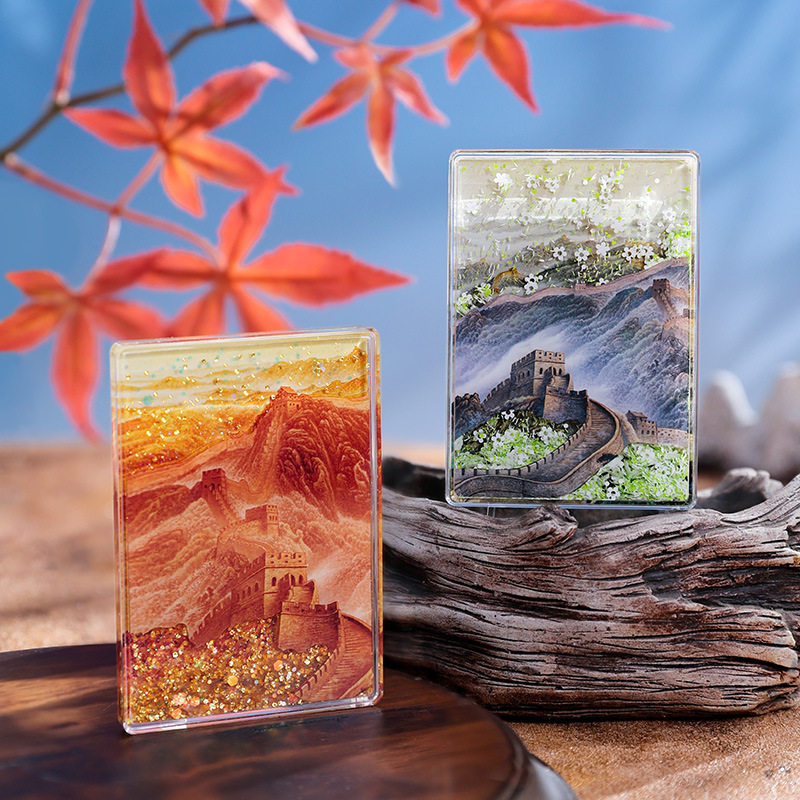 Beijing Great Wall Scenic Spot Souvenir AR quicksand Refrigerator Sticker Wen Chuang Tourist Famous Attractions Card Gift Wholesale