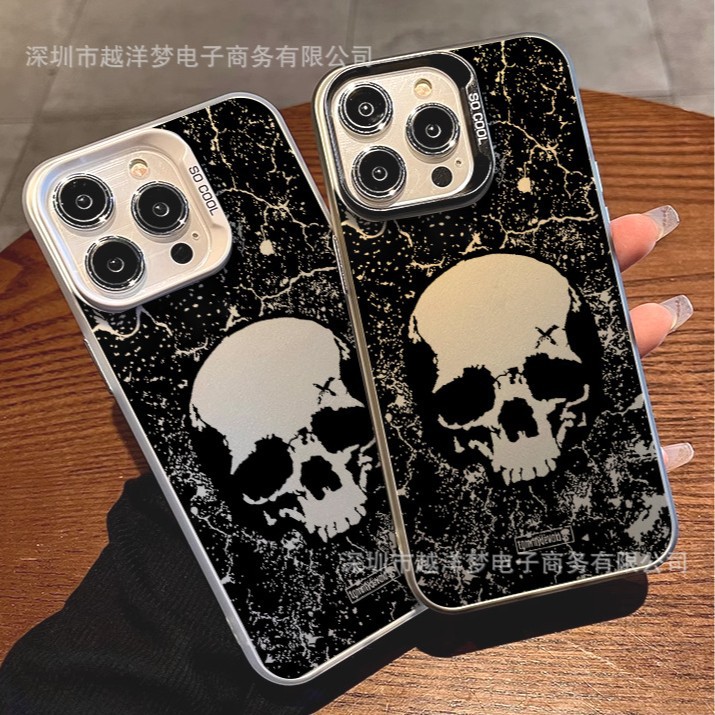 Cross-Border Skull Iphone17Pro Mobile Phone Case 16/15/14 Laser 12 Apple 11Xsmax/Plus Trendy X