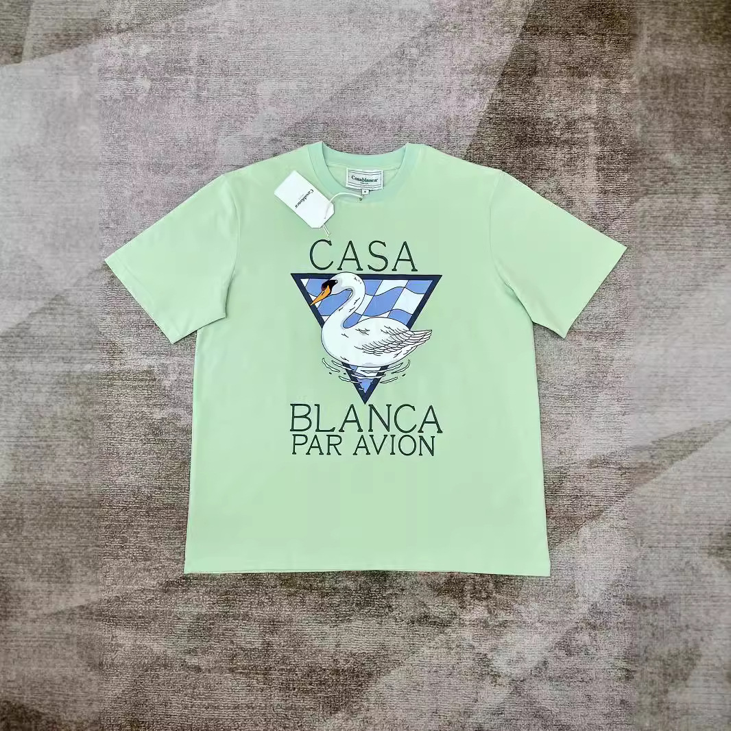 Long-Term Casablanca Casablanca Digital Printing Screen Printing Short-Sleeved T-Shirt Shirt Independent Station Cross