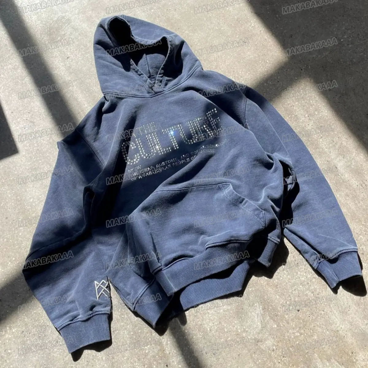 2024 American High Street Antique Letter Hot Diamond Hoodie Autumn Men's and Women's Top Hooded Loose Casual Coat