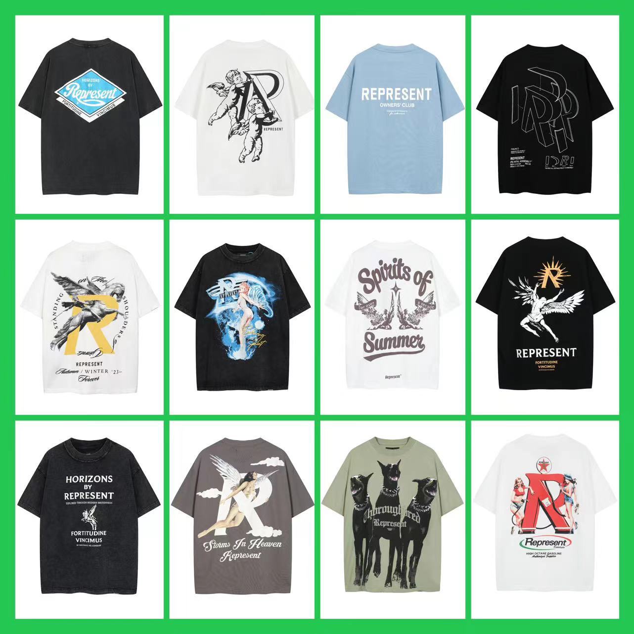 REPRESENT ICON Letter Printed Trendy Brand Short-sleeved Summer Loose Casual Fashion T-shirt for Men and Women Couples Zdjęcie QC z 1688 na Qualit.ly