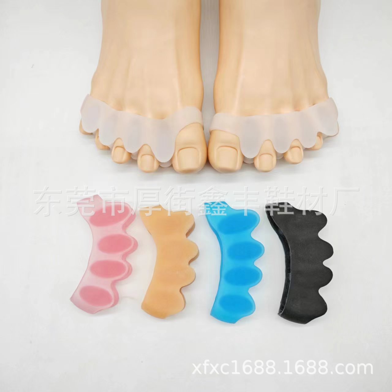 Toe Separator Silicone Five-Hole Bunion Valgus Corrector Overlap Toe Splitter Day and Night Foot Splitter