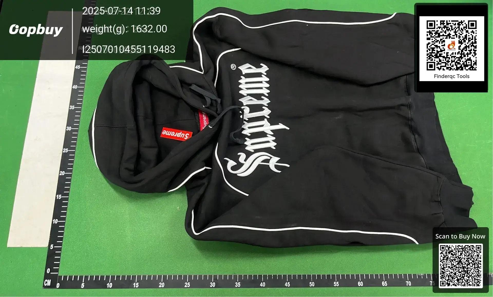 Supreme Black Gothic Logo Hoodie