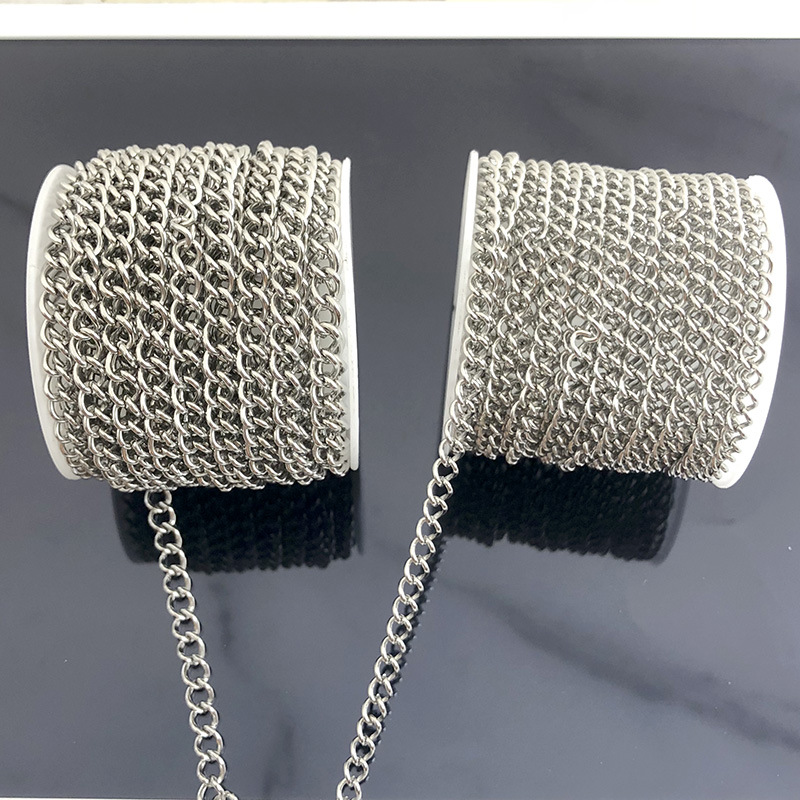 Stainless Steel Side Twist Chain Tail Chain Extension Chain Multi-Specification DIY Necklace Bracelet Basic Chain Accessory Chain Jewelry Wholesale