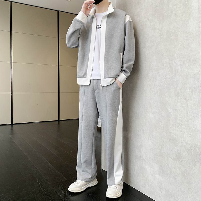Diyu Shenlong Casual Sports Suit for Men, Spring Splicing High-End Zipper New Trendy Casual Jacket, Trendy Brand