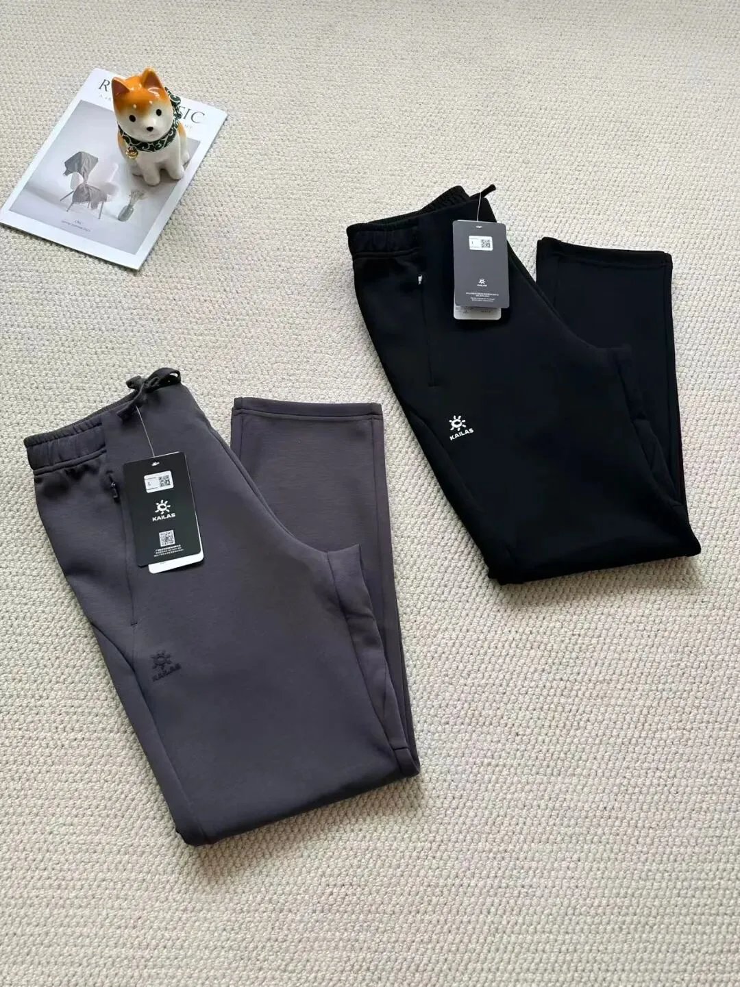 【016】掌柜自留,超级舒适。凯le石(KA**AS)松紧腰针织空气棉卫裤!