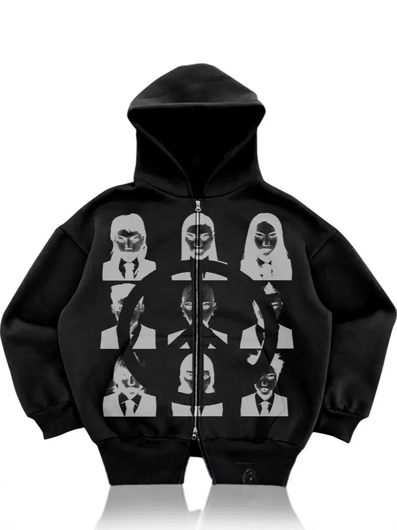 2023 Street Trendy Hooded Sweatshirt Women's Loose Pocket Sweatshirt Street Sports Zipper Cardigan Y2K Jacket Autumn