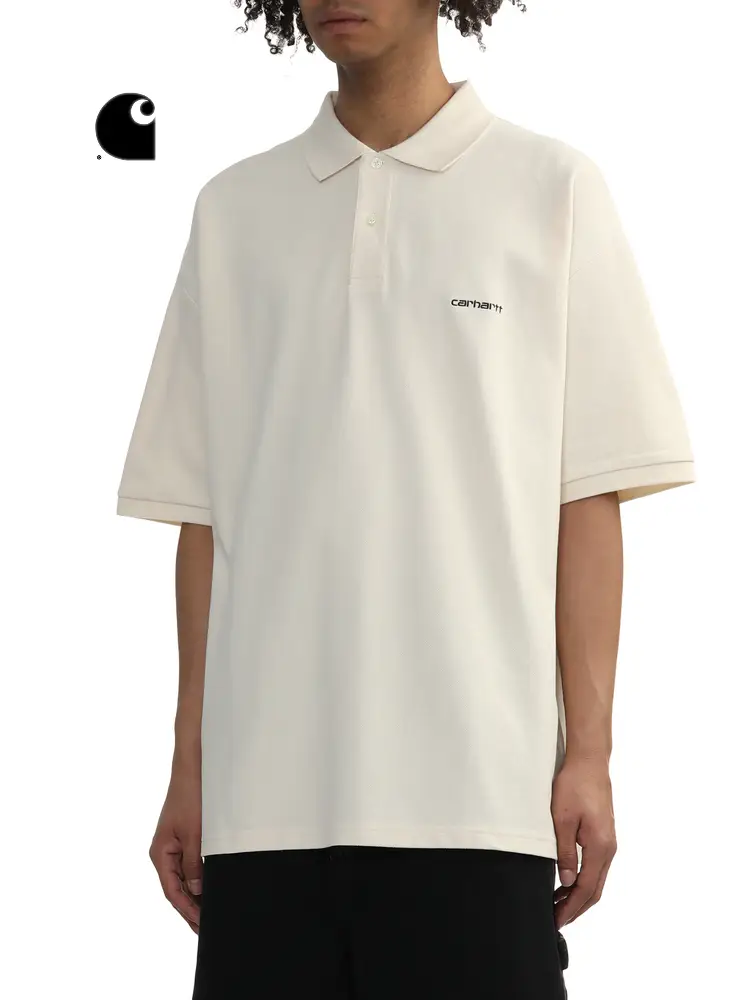 Carhartt Wip Short-Sleeved Polo Shirt Men's Spring and Summer New Classic Logo letter Embroider Wide Version 41028O