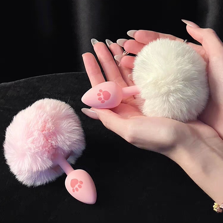 Sm Silicone Anal Plug Fox Dog Rabbit Tail Small Size Female Adult Sex Toy Anal