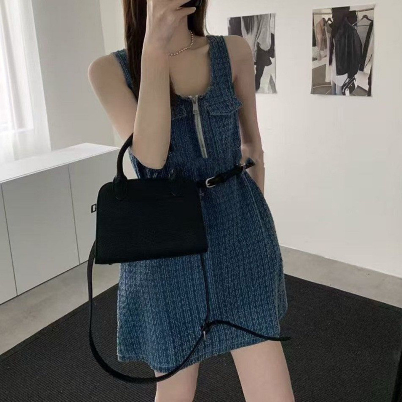 Summer New Style Small Fragrant Blue Denim Camisole Dress for Women