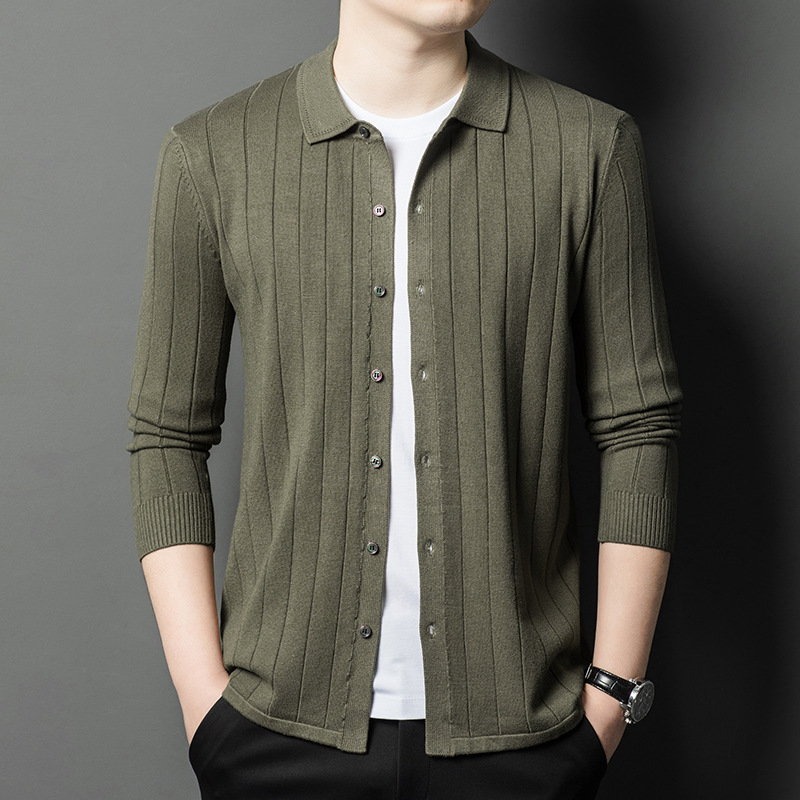 2026 Spring and Autumn New Knitted Sweater Long Sleeve Cardigan Jacket Casual Trendy Top Business Sweater Knitted Men's Wear