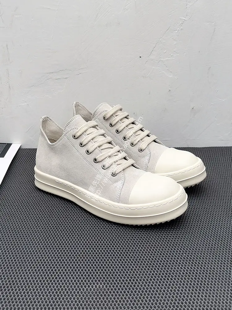25 New Autumn Low-Top Shoes for Men, Gray Suede Thick-Soled Height-Increasing Sneakers for Women, Casual Versatile Loafers, Trendy Style