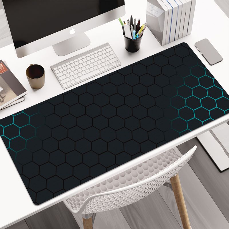 Technology Hexagon Mouse Pad Super Large Game E-sports Keyboard Number Thickened Lock Edge Computer Office Desk Pad