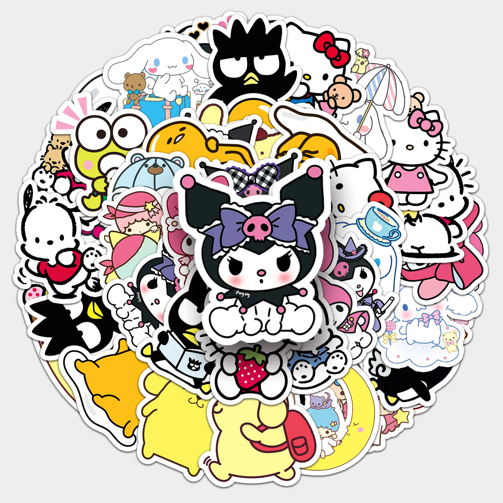 51 Sanrio Cartoon Cute Kulomi Pudding Dog Parchal Dog Trunk Water Cup Guitar Skateboard Sticker