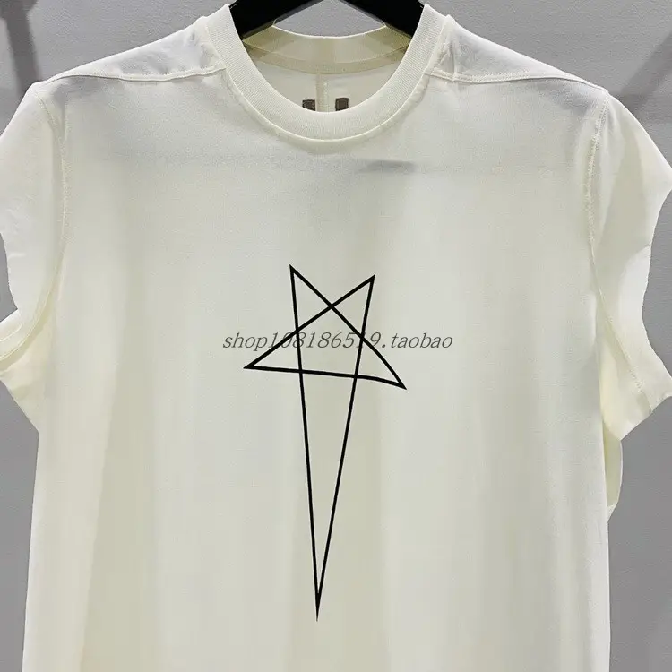 25 Summer Dark Trendy Brand R Five-Pointed Star Geometric Pattern Print Mid Length Long Length Sleeveless Vest Fashion Loose Men's t