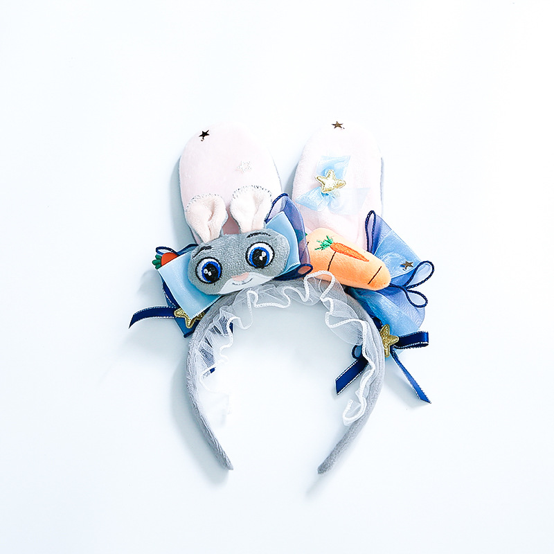 Children's Rabbit Police Officer Headwear Rabbit Ears Hairband Hairpin Judy Hat Doll Socks Accessories Girls Hair Accessories