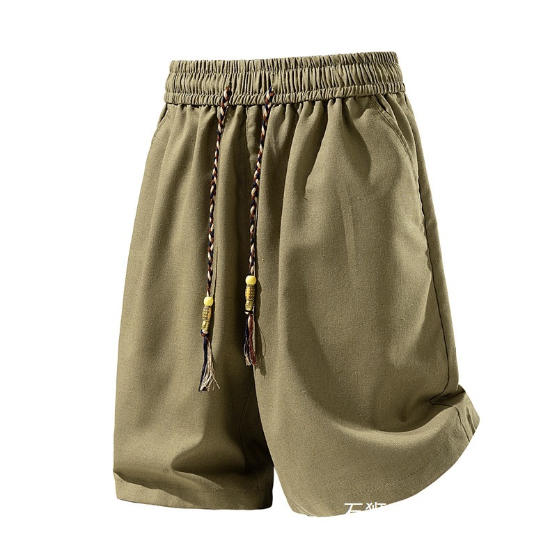 Cross-Border New Style Men's Summer Thin Loose Elastic Waist Sports Shorts Black Casual Shorts