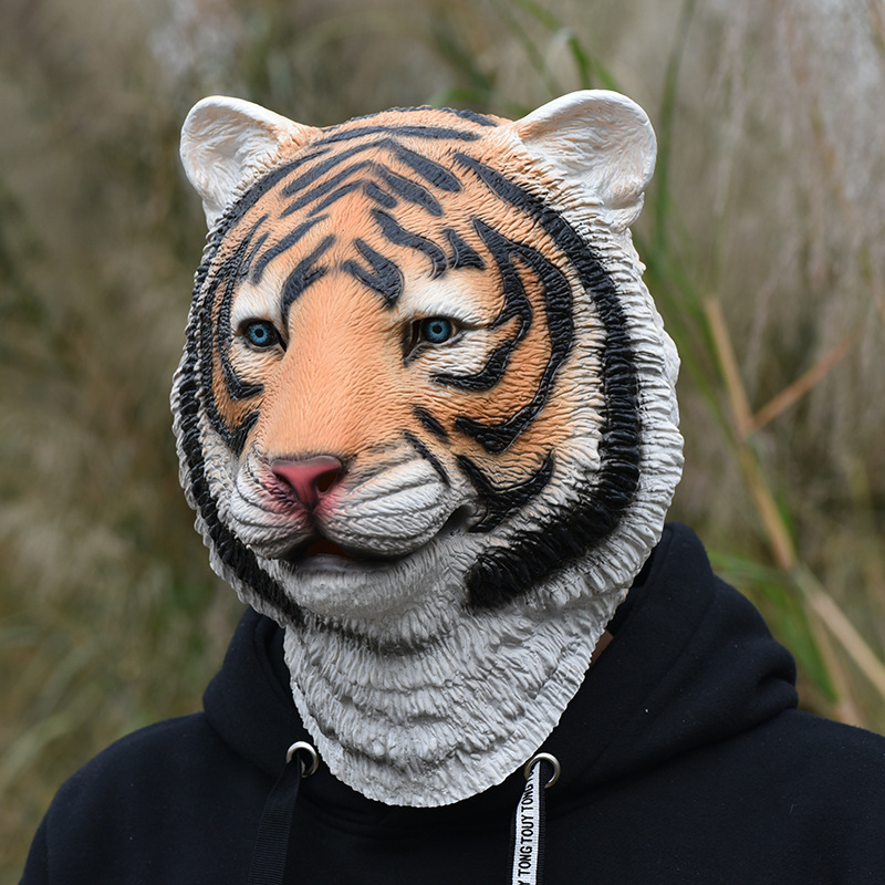 Tiger Mask Animal latex Halloween horror COS zodiac Tiger annual meeting performance TikTok props tiger headgear