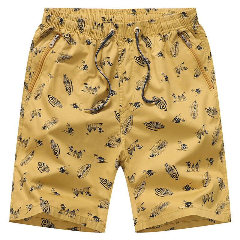 Pure Cotton Men's Large Size Shorts for Outer Wear, Loose Casual Pure Cotton Home Wear, Five-Point Beach Shorts, Summer Home Pants