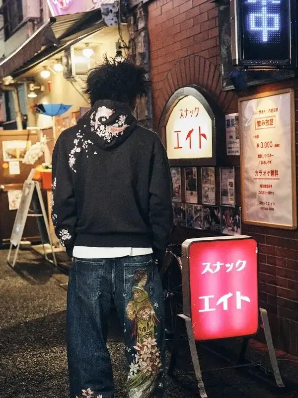 Fabric Jeans Gothic Vintage Hiphop Streetwear Wide Leg Pants