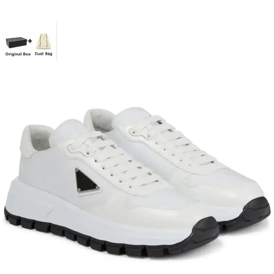 In-Stock 2025 Summer New Trendy Low-Top Leather Patchwork Business Casual Travel Shoes Thick-Soled Running Sneakers