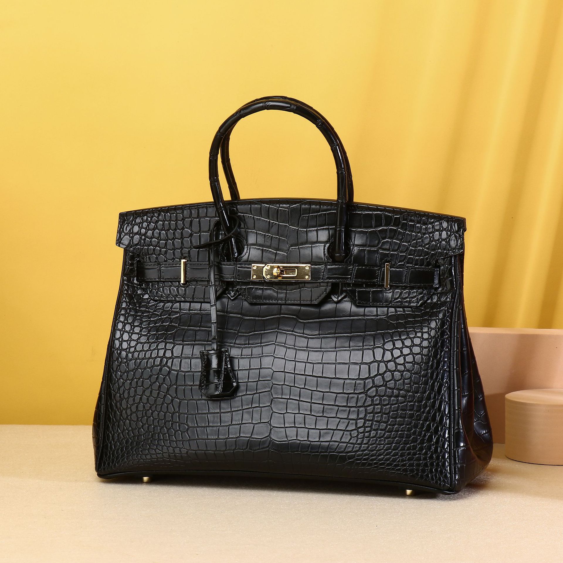 Crocodile Belly Leather Women's Handbag, Classic Platinum Large-Capacity High-End Evening Bag, Luxury Women's Handbag, Factory Wholesale