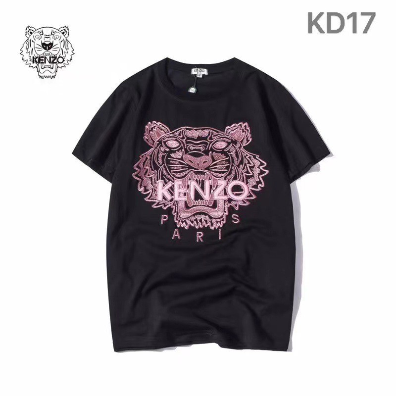 Cross-Border Dropshipping Trendy Brand Tiger Head Logo Printed Heat Transfer T-Shirt for Men and Women, Loose Fashion Versatile Pure Cotton Round Neck Short Sleeve K