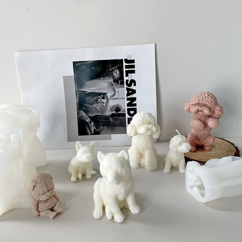Jiahui Meitedi Puppy Aromatherapy Candle Silicone Mold DIY Puppy Handmade Soap Gypsum Ornaments Abrasives