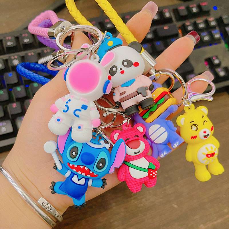 Cross-Border Wholesale Woven Rope Mixed Style Doll Keychains, Cute Silicone Figures, Small Backpack Pendants, Promotional Gifts