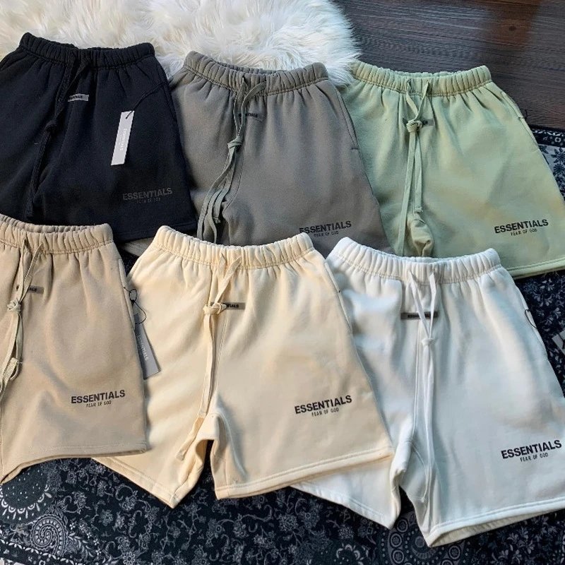 New Multi-Line Reflective Shorts Men's Quarter Pants High Street Loose Unisex Style