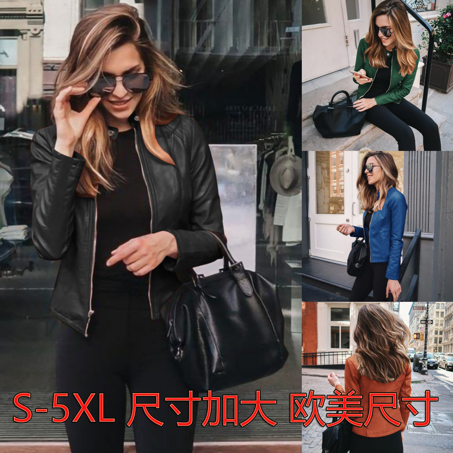 2024Ebay Amazon Hot Model Temu European and American New Products Hot Selling Autumn and Winter Fashion Leather Suit Small Outwear Women's Clothing