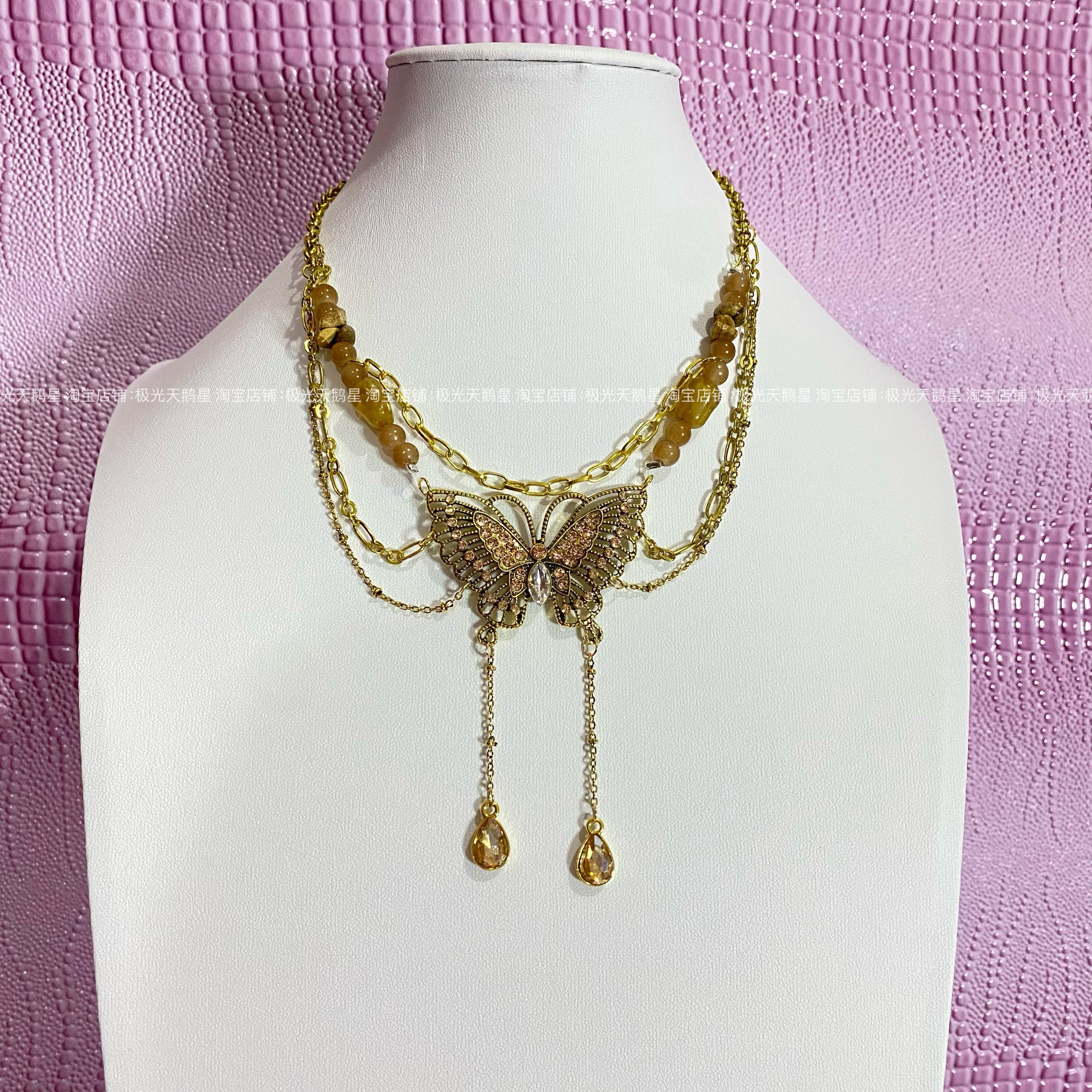 Vintage Second-Hand Antique Y2K Subculture Foreign Trade Shibuya Design Niche Millennium Retro Palace Necklace Foto QC de TAOBAO na Qualit.ly