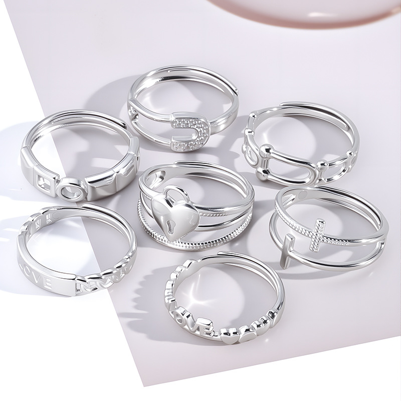Stainless Steel Ring That Doesn'T Fade, Unique Design, Simple Korean Style, Open-Ended Index Finger Ring, Titanium Steel Jewelry
