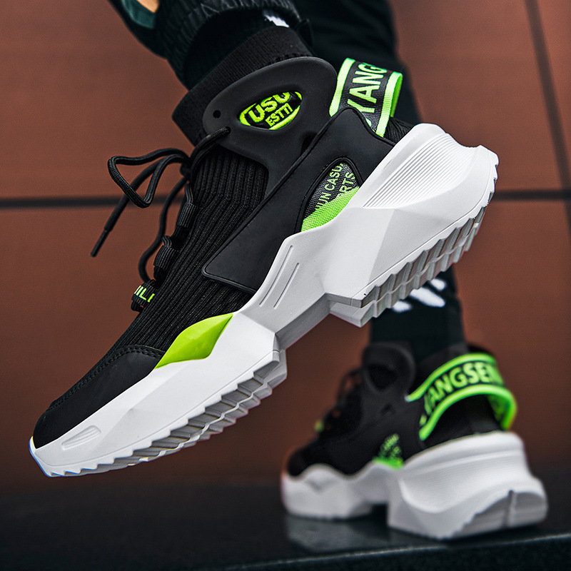 Air Force daddy shoes No. 1 high-top sneaker men's shoes spring 2024 New plus size breathable flying woven basketball shoes