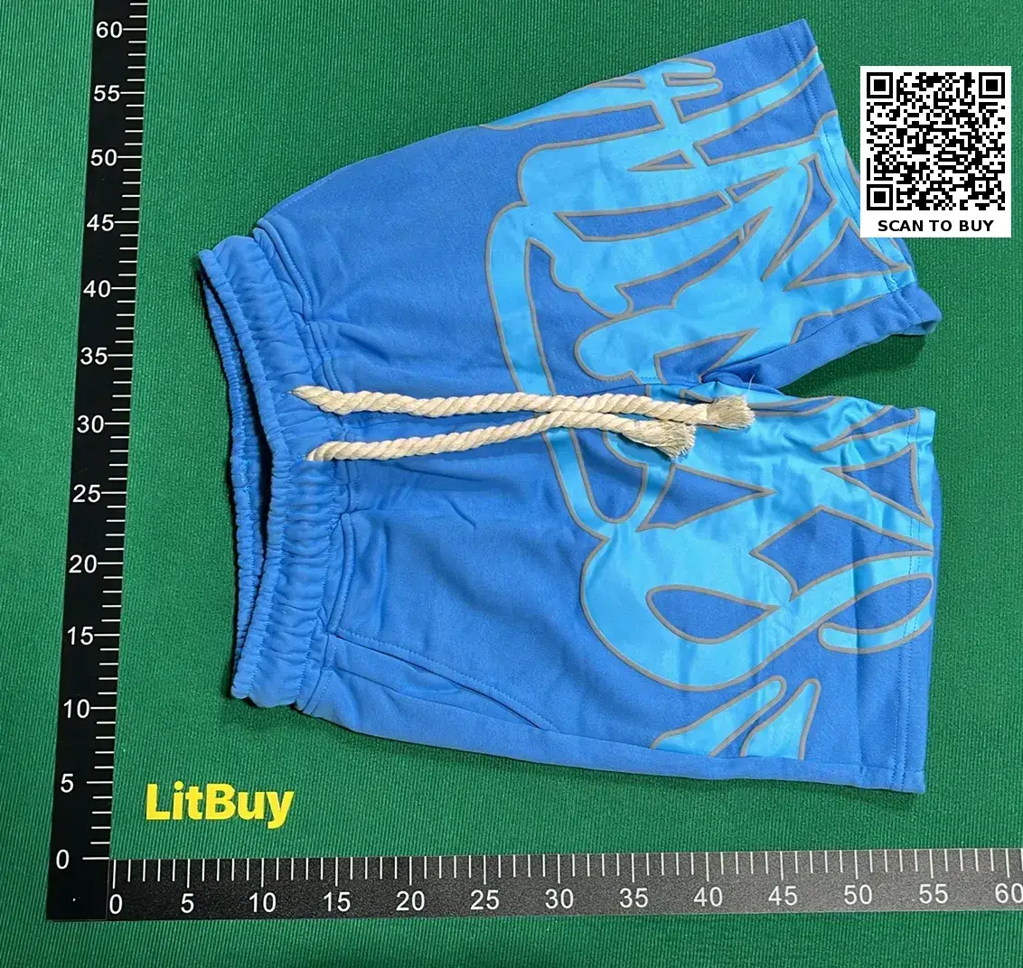 SYÓNA Shorts Blue with Graphic Print
