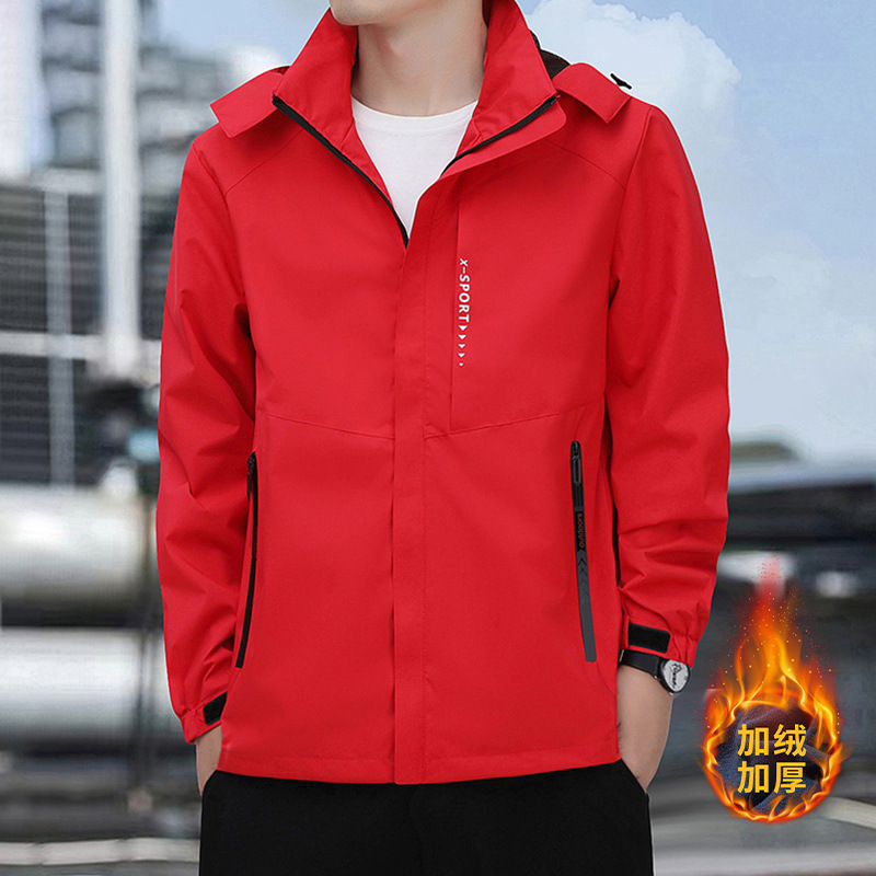 Fall/Winter 2024 fleece-lined New Mountaineering Hooded Jacket Men's Loose Fashion Casual Jacket Feng Shui-proof Jacket