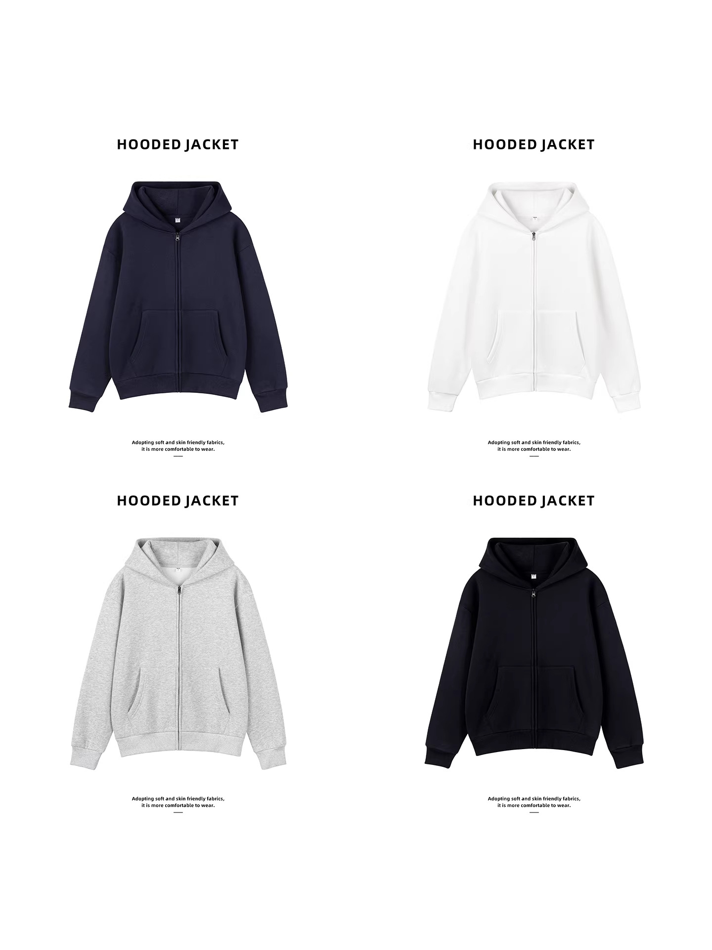 Premium New Model Shanghai Expo Velvet Hooded Autumn and Winter Jacket, Warm American-Style Basic Casual Simple Outerwear Cardigan