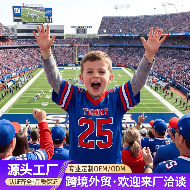 Cross-Border British-Style Flag Football Jerseys, American Football Jerseys, 3D Digital Printing and Embroidery, Handball Nfl Jerseys, Custom-Made